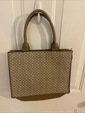 Women's Beige Patterned Tote Bag